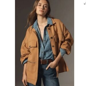 NWT Anthropologie Pilcro Oversized Cotton Utility Jacket Size XL